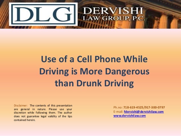 The dangers of using cell phones while driving the dangers of using a cellphone while driving speech outline